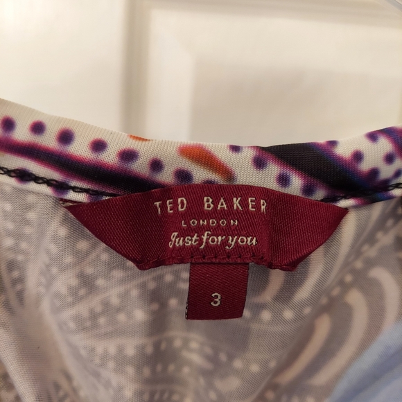 Ted Baker London Racerback Black Abstract Horse Circus Print Tank Top sz 3 US M - Picture 4 of 7